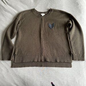 LIKE NEW Tribal Chevron Patch Military Style Sweater